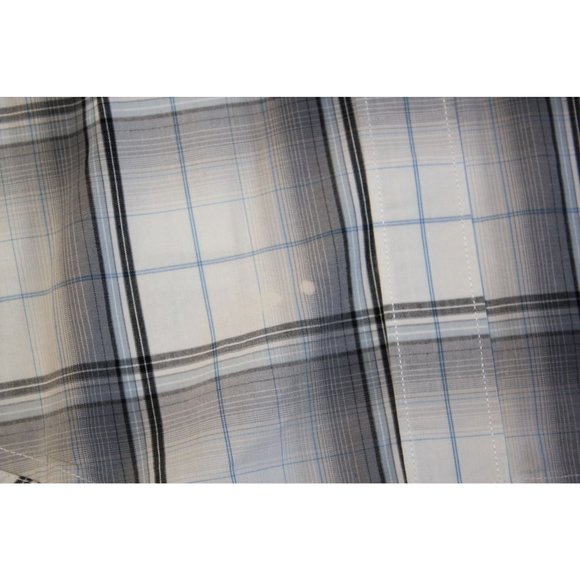 American Rag CIE /Polo long sleeved/ (Size M)/White with Blue and Black Stripes - Picture 8 of 13